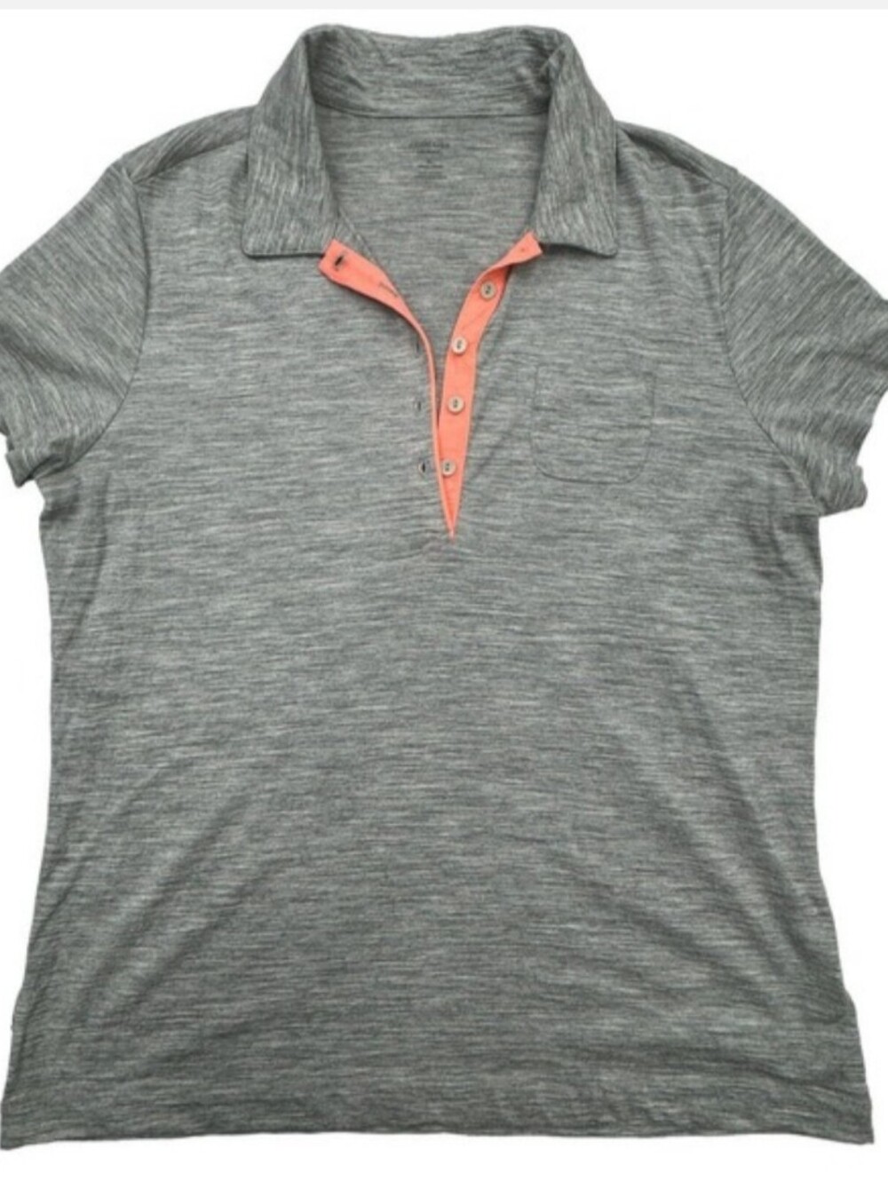 Icebreaker Gray Merino Polo with Subtle Heather